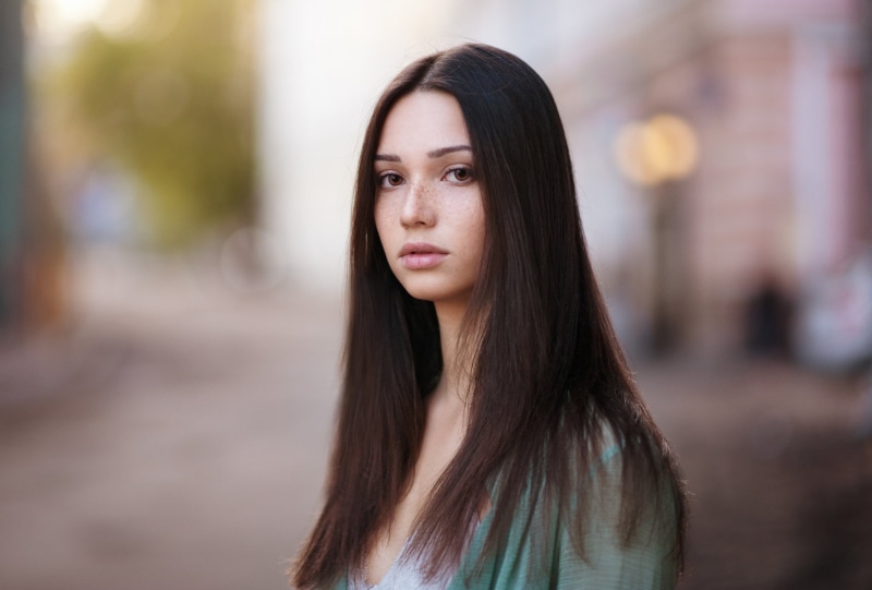 long hair, Mariya Volokh, face, Maxim Maximov, freckles, women, portrait, 1080P