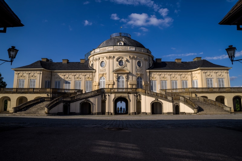architecture, solitude, travel destinations, building, low angle view, stuttgart, road, built structure, arch, travel, building exterior, blue, solitude 23