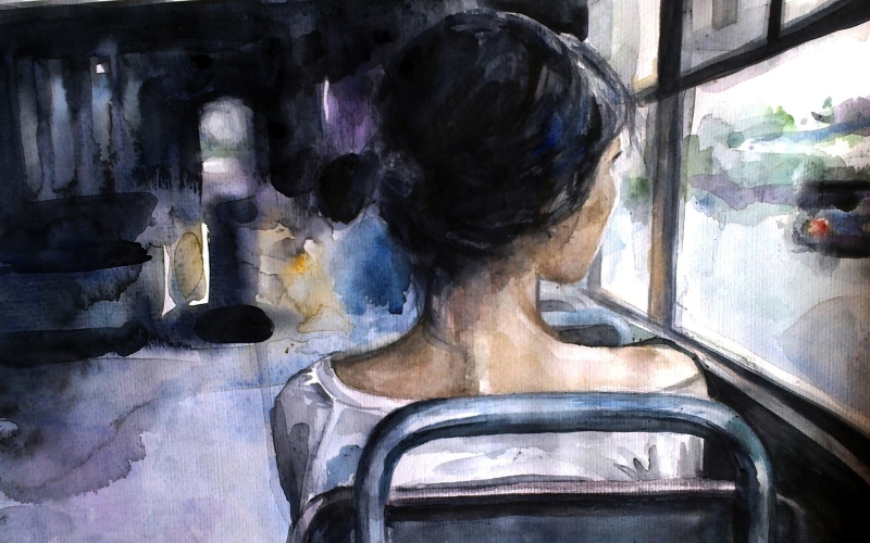 Alone, Sad, artwork, lonely, emotion, mood, solitude, girl, 1080P, Sadness, People, loneliness
