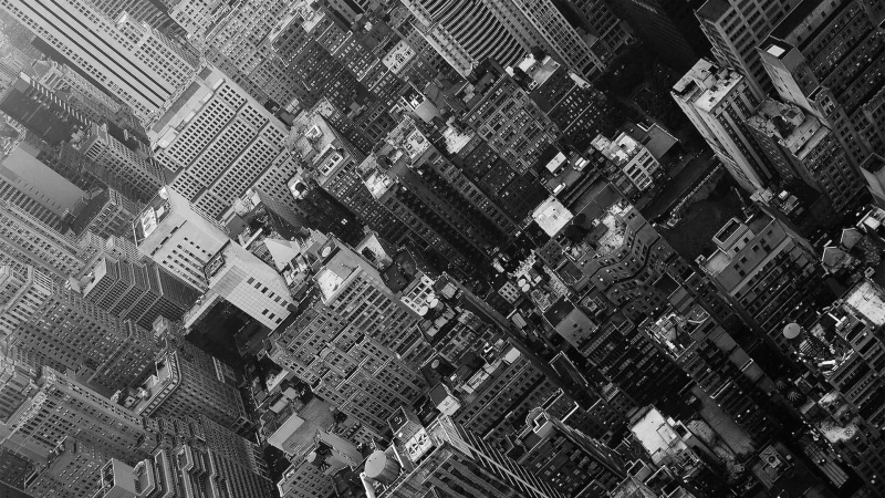 residential district, black and white, backgrounds, building exterior, monochrome, modern, city, cityscape, buildings, built structure, outdoors, high angle view