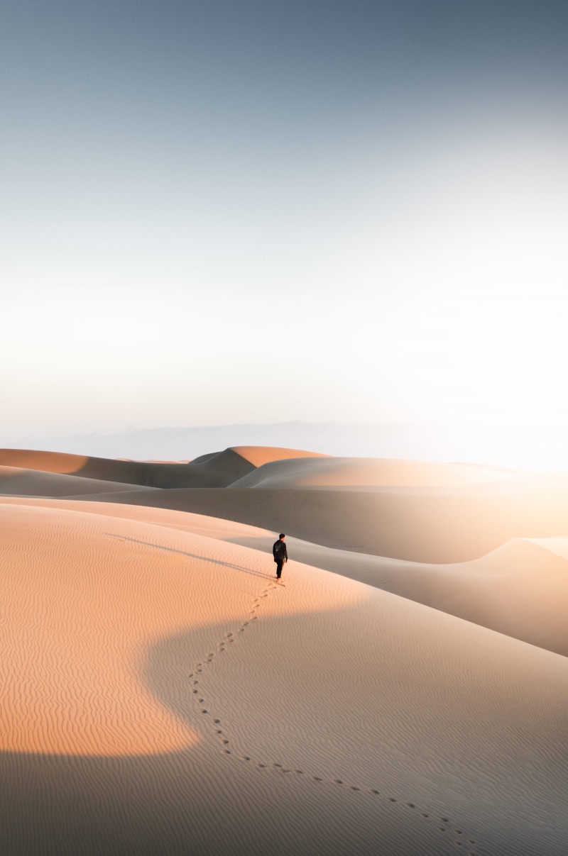 climate, 4K, land, desert, full length, middle, sky, landscape, sand dune, person, environment, californium, solitude, walking, oceano dune, remote, sand