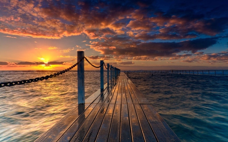 sky, 1080P, footbridge, summer, bridge, brown, pier, landscape, sun, sunlight, scenics - nature, beach, architecture, tropical Climate, long, scenics