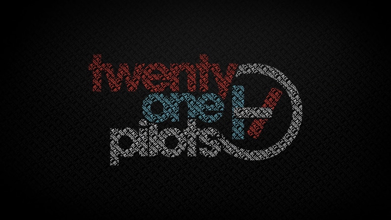 black background, text, textile, night, single word, communication, creativity, no people, pattern, number, illuminated, message, western script, Twenty One Pilots