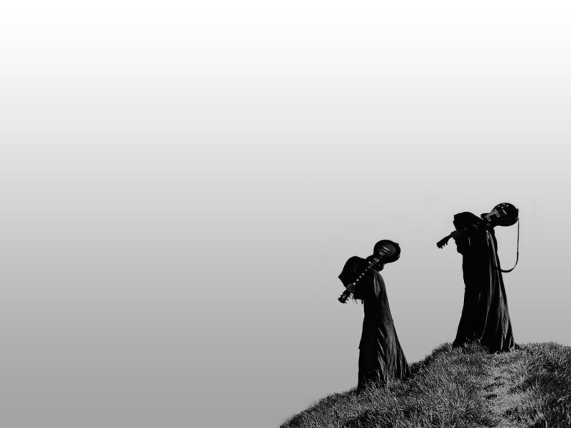 guitar, monk, bw, music, hd, 480P