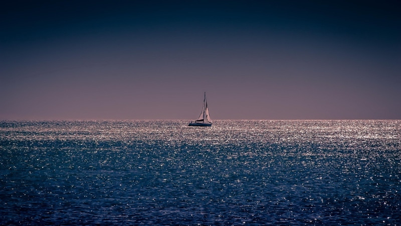 peace, calmness, boat, waterscape, 4K, horizon, ocean, sea, night, sail