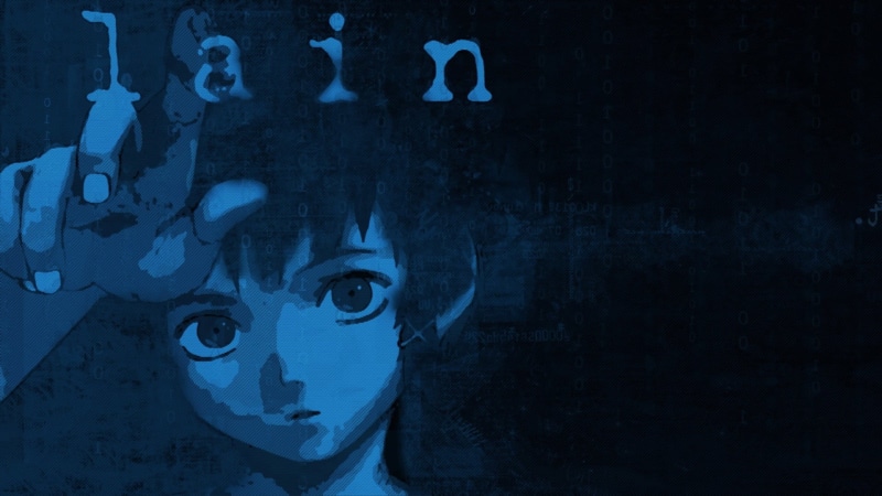 copy space, 1080P, looking at camera, human face, human body part, contemplation, teenager, looking, Serial Experiments Lain, close-up, body part, blue