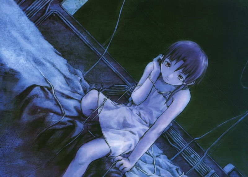 adult, young adult, beauty, lying down, Serial Experiments Lain, females, outdoors, portrait, high angle view, Lain Iwakura, girls, one person, hairstyle