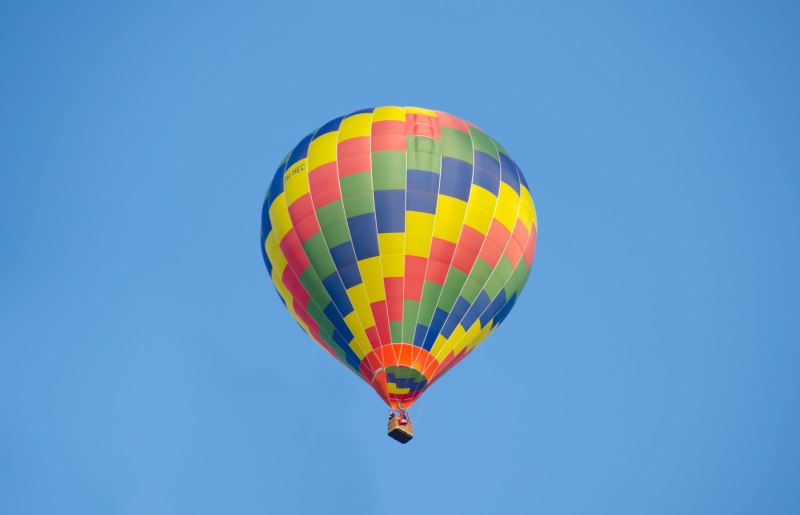 aircraft, flying, balloon, blue sky, recreation, leisure, colors, air, mid-air, clear sky, multi colored, air vehicle, ballooning, colorful, flight, summer