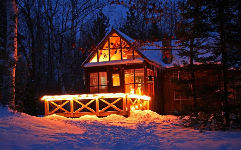 frozen, snowing, land, architecture, snow, snowcapped mountain, illuminated, wood - material, no people, wooden, built structure, plant, lights, winter