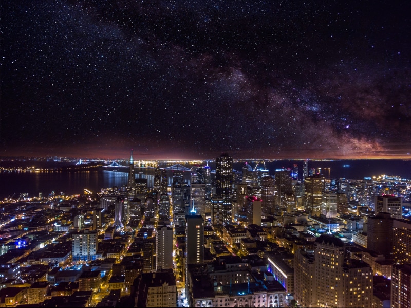 building exterior, crowd, glowing, no people, milky, infinity, black, large, sci-fi, outer, office building exterior, nature, astronomy, galaxy, built structure