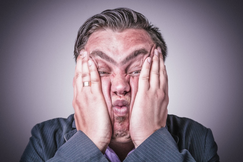 close-up, frustration, photo, emotion, silly, gray background, businessman, obscured face, human body part, portrait, males, distraught, funny, only men