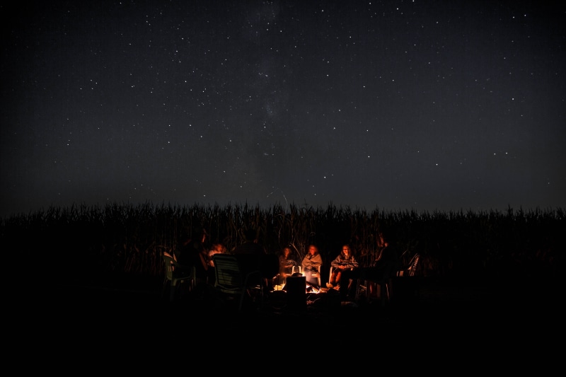 light - Natural Phenomenon, country, tree, evening, sky, silhouette, astronomy, star, campfire, forest, people, person, woodland, space, chair, corn, travel