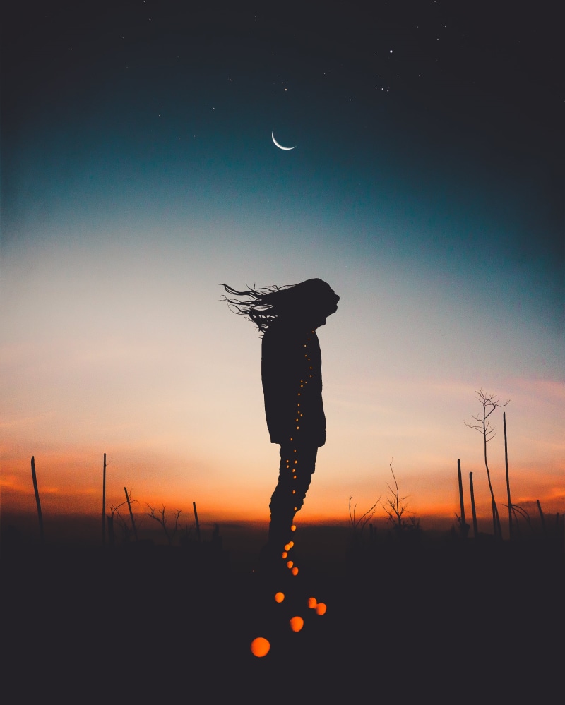 dusk, fashion, scenics - nature, light, summer, arms raised, beauty, night, meadow, relaxation, young Adult, beauty In Nature, joy, full length, lifestyles