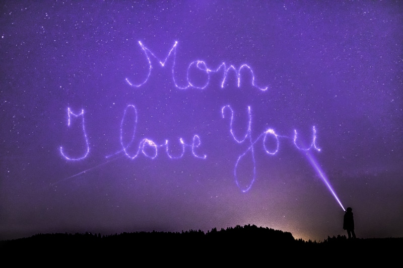 scenics - nature, connectedness, astronomy, mother, nature, outdoors, love, beauty in nature, star, communication, silhouette, purple, message, overlay