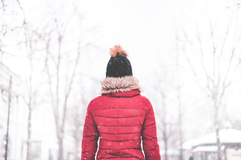 scarf, cold temperature, Snowy, hat, girl, young Adult, real people, hood - clothing, day, 4K, snowing, nature, winter, leisure activity, winter hat, room for text