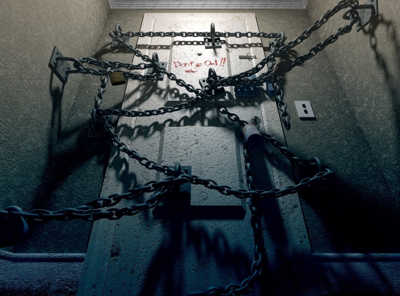 wall, metal, chain, crime, communication, architecture, tied up, Silent Hill, wall - building feature, cable, connection, no people, technology, chains