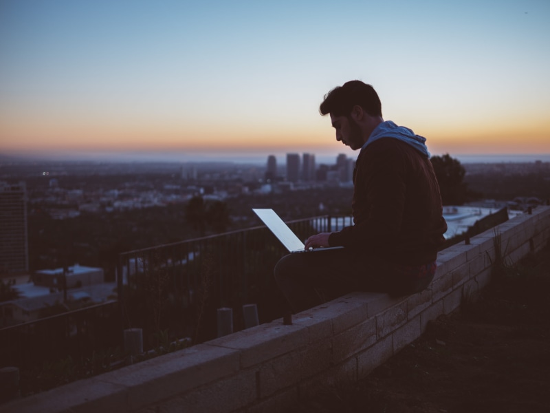 sky, people, using, lap, technology, men, activity, leisure activity, caucasian Ethnicity, wireless technology, one Person, building exterior, young adult