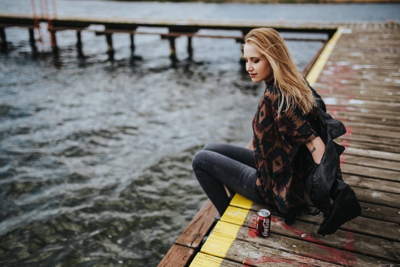 woman, young, wooden, one Woman Only, wooden pier, attractive, nature, 4K, casual clothing, beautiful woman, young Women, relaxation, lifestyles, pier