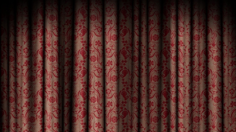 backdrop, stage Theater, textured, design, antique, full frame, curtain, close-up, decoration, red, textile, in a row, colors, choice, 1080P, indoors