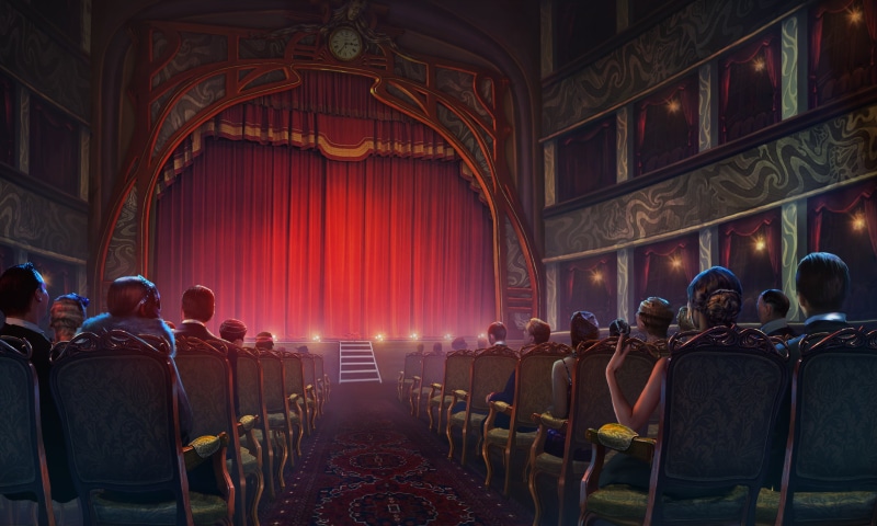 carpet, 2K, clocks, people, curtain, theater