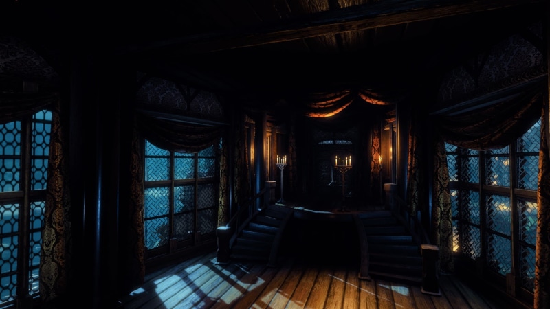empty, The Witcher 3: Wild Hunt, window, built structure, corridor, ceiling, curtains, The Witcher, day, no people, house, architectural column, flooring