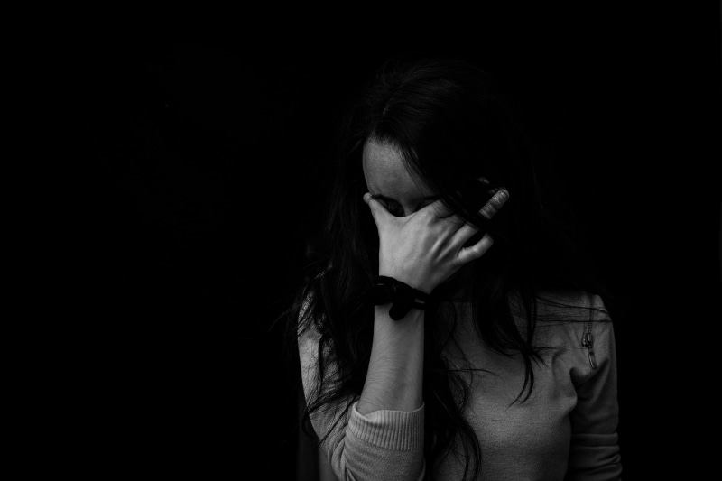 5K, one person, stress, photography, lonely, crying, depression, emotion, young women, teenager, front view, headshot, eyes, girl, human hand, black and white