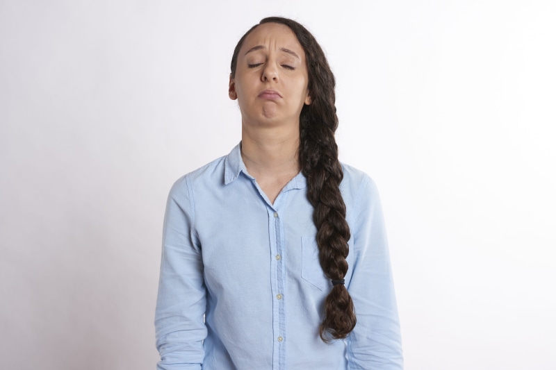 young women, adult, braided, eyes, Person, young, hair, pain, young adult, woman, Depression, closing, Upset, Sad, sadness, expression, white background