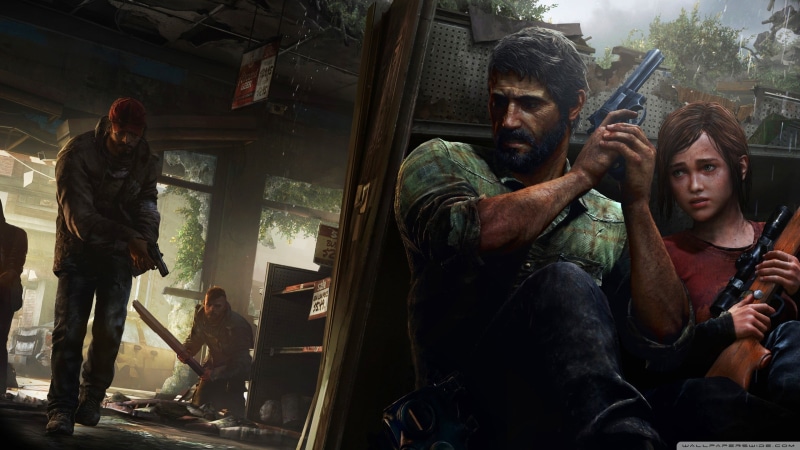 architecture, 2K, indoors, aggression, young adult, holding, adult, The Last of Us, standing, males, lifestyles, video games, real people, joel