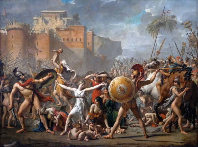 Jacques Louis David, The Intervention of the Sabine Women, 4K, classic art