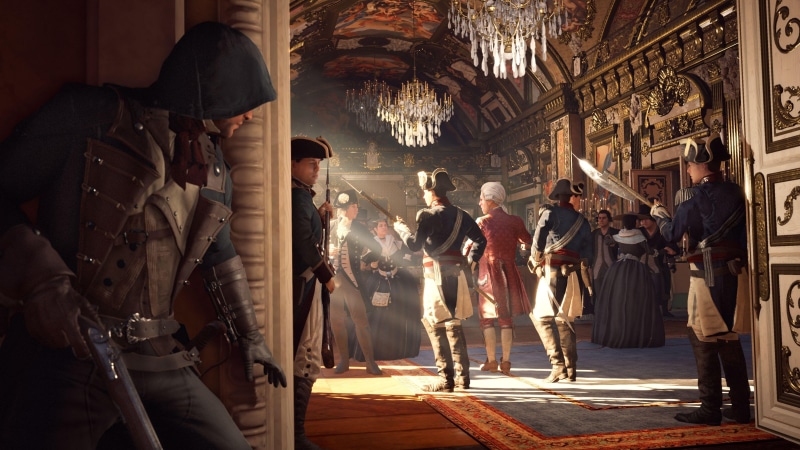 men, arts culture and entertainment, framed, casual clothing, built structure, artist, group of people, cabinet, standing, video games, display, architecture