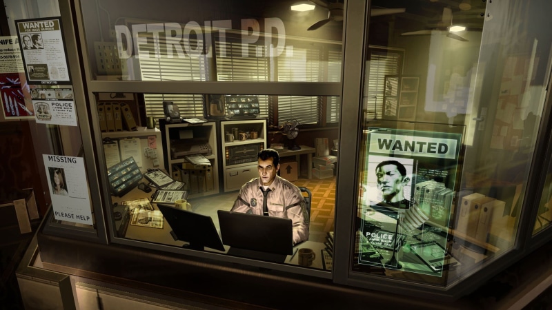 night, sitting, illuminated, Deus Ex: Human Revolution, real people, working, communication, business, adult, technology, cyberpunk, 1080P, one person