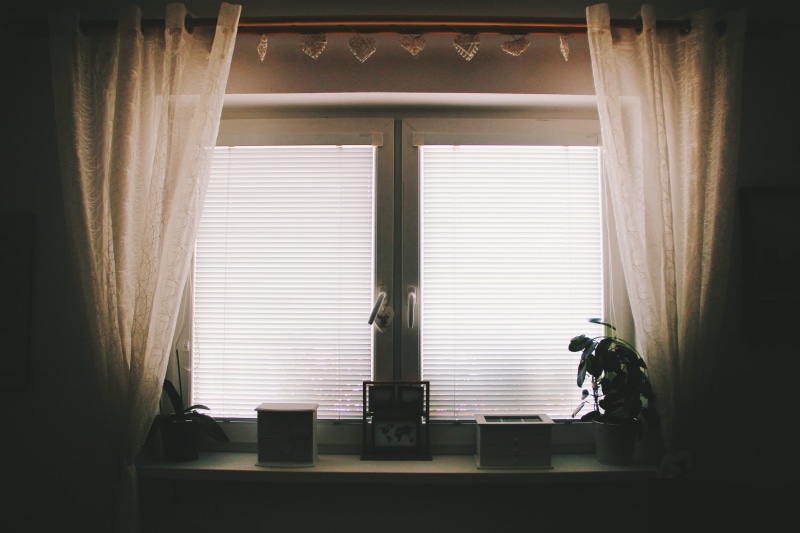 plant, curtain, furniture, interior, room, design, window, built structure, plants, house, white, no people, window sill, boxes, contemporary, home interior