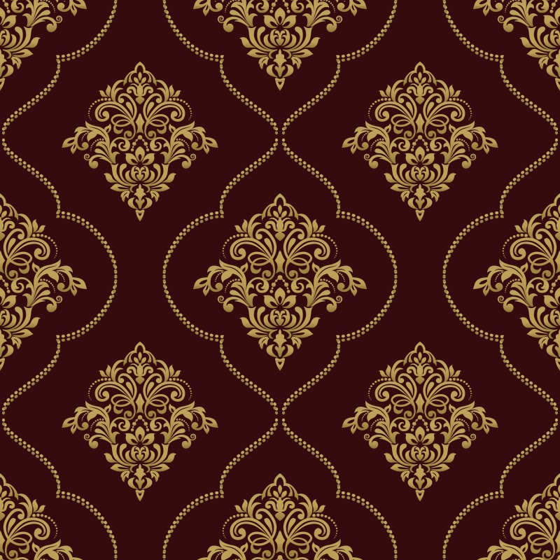 ornament, 4K, seamless, pattern, gold, vector, damask