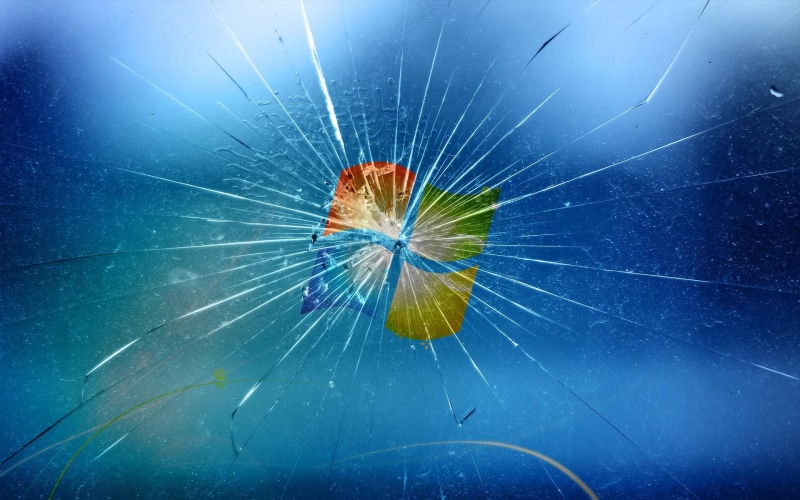 broken, 1080P, glass, sticker, desktop, windows, background, microsoft