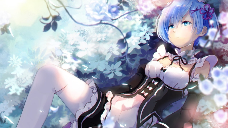 fan art, female likeness, nature, blue eyes, no people, day, human representation, art and craft, creativity, white skin, low angle view, Re:Zero Kara Hajimeru Isekai Seikatsu