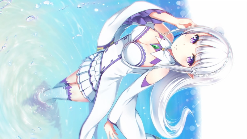 women, haired, real people, cleavage, leisure activity, Emilia (Re: Zero), females, swimming, Re:Zero Kara Hajimeru Isekai Seikatsu, childhood, water, anime