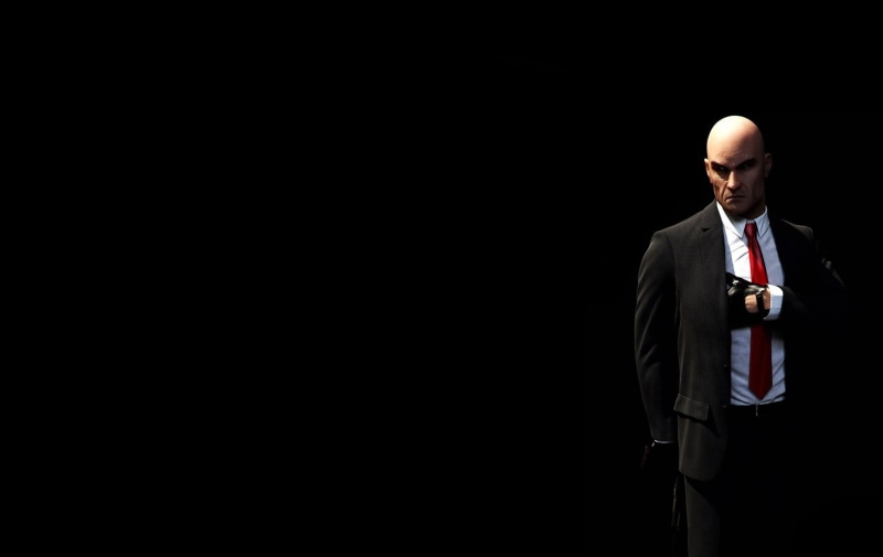 businessman, copy space, indoors, 720P, formalwear, one person, adult, full suit, front view, well-dressed, men, studio shot, males, Hitman, completely bald