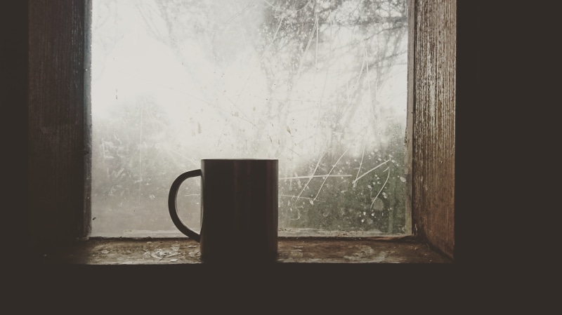 wood - Material, window sill, no people, absence, table, windows, black, cold, winter, nature, transparent, ceramic, gray, food and drink, old-fashioned