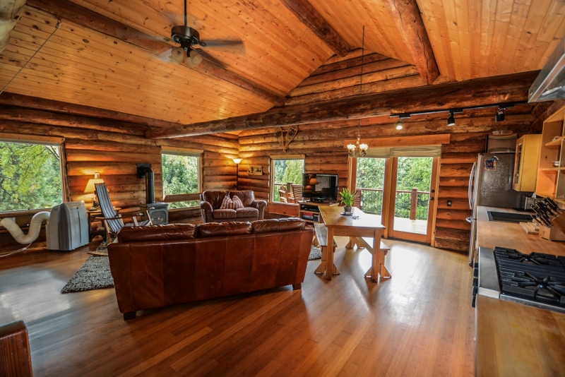 interior, rustic, hardwood floor, indoors, kitchen, logs, home showcase interior, home interior, architecture, day, ceiling, pioneer, 2K, cottage, brown