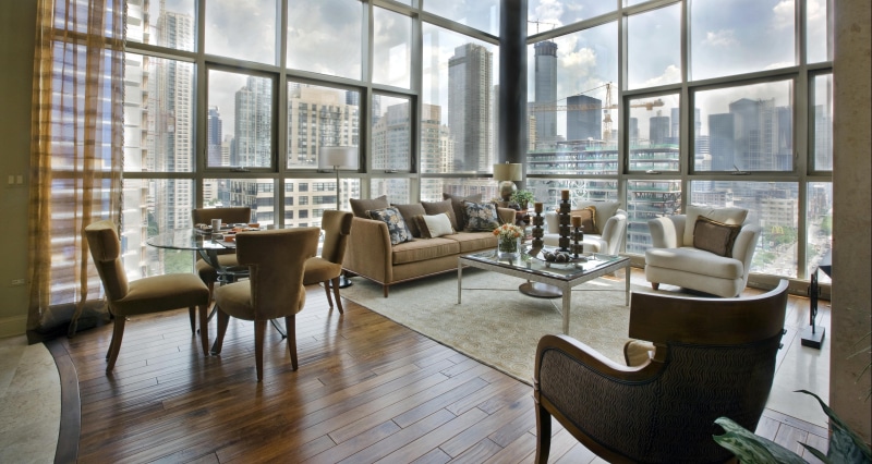 restaurant, set, wood, day, fabric, 5K, glass, apartment, piece, business, luxury, flooring, office building exterior, dining, decoration, hardwood floor