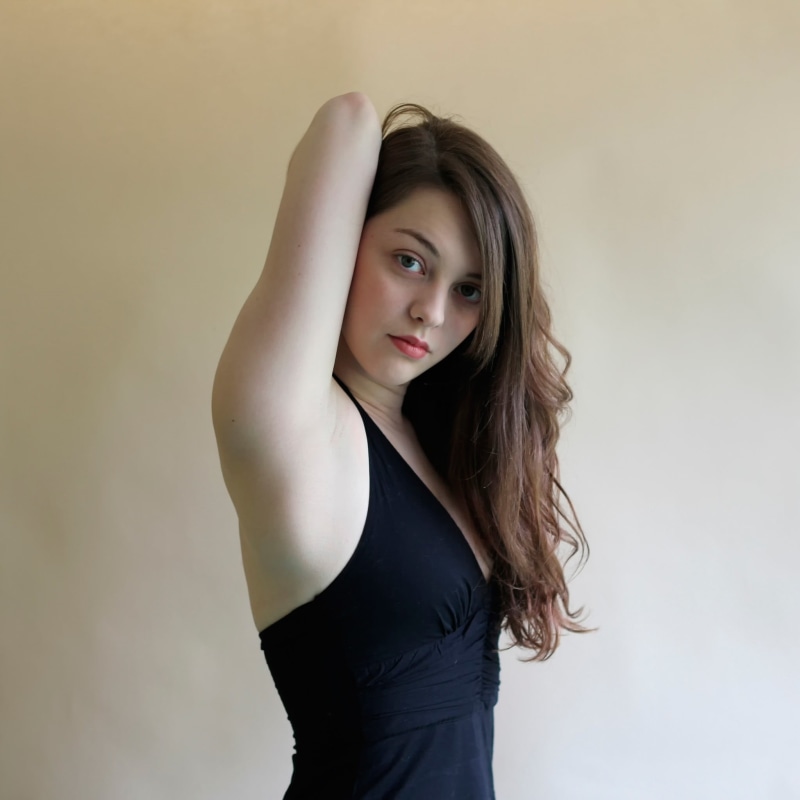 black, s, one person, young adult, fashion, women, long hair, hand in hair, studio shot, beauty, armpits, young women, looking at camera, human arm, portrait
