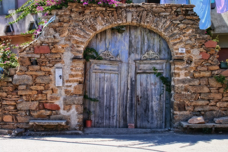 gate, wall, facade, sardinia, black, plants, wood, arch, built structure, nature, traditional, building, closed, wall - building feature, brick, exterior