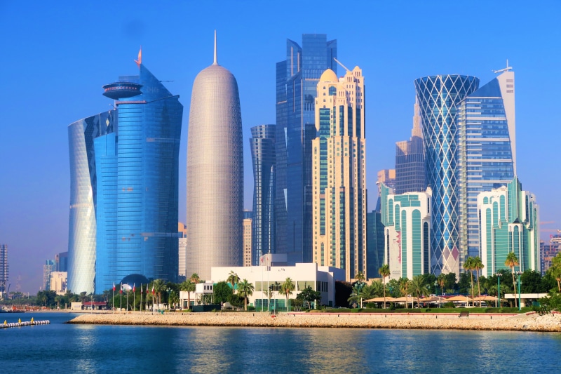 outdoors, business, travel, travel destinations, buildings, cityscape, qatar, tower, nature, building exterior, office building exterior, downtown district