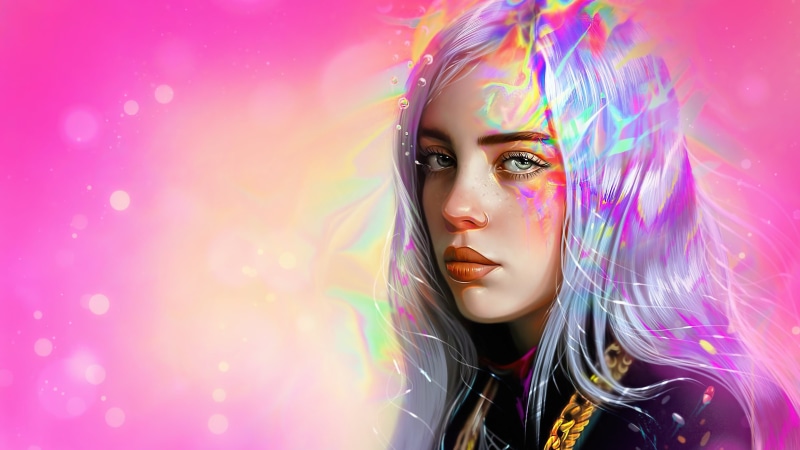 Singer, 4K, Colors, Billie Eilish, Singers, Girl
