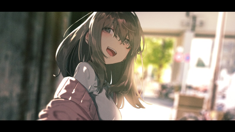 anime, smiling, brunette, 4K, open mouth, digital art, anime girls, Rolua Noa, illustration, portrait, women, original characters, bokeh, happy, drawing