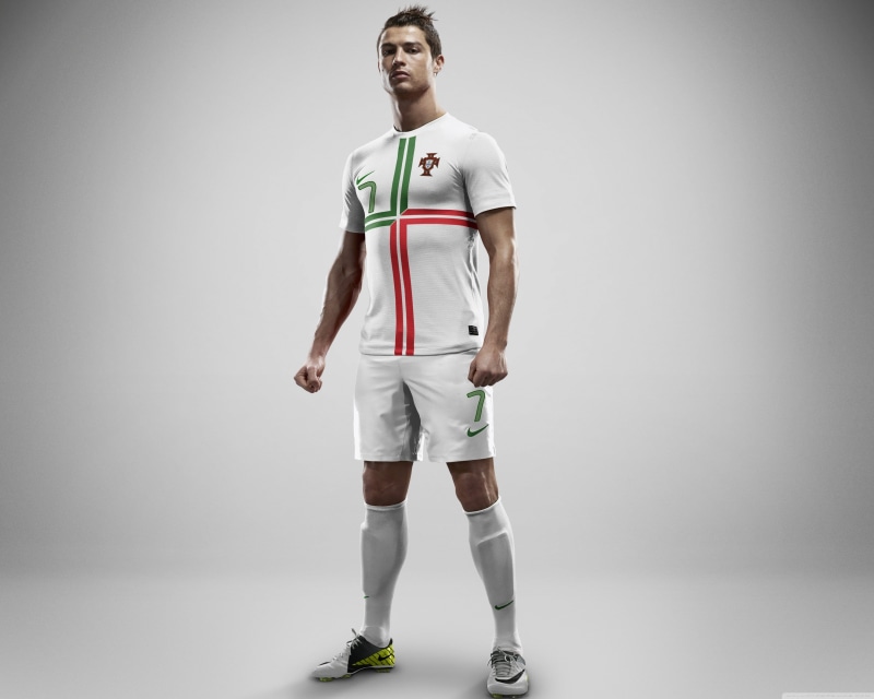 Real Madrid, gray, black, s, dress, sleeved, Portugal, 2K, shorts, studio shot, long, confidence, Cristiano Ronaldo, looking at camera, white background