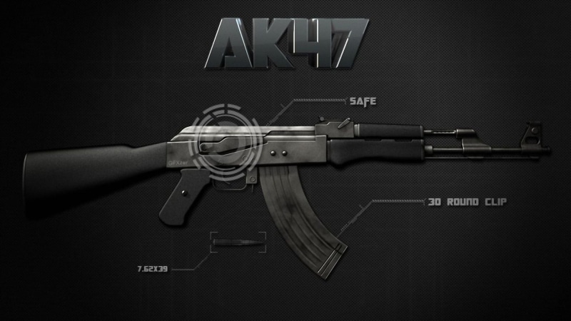 weapons, art, ak-47, nature, hd, 1080P, fields, x, ak