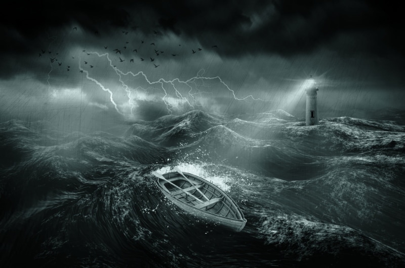 scratches, water, extreme weather, clinker, sailboat, power in nature, illustration, dark, storm cloud, wave, thunderstorm, birds, power, meteorology, nature
