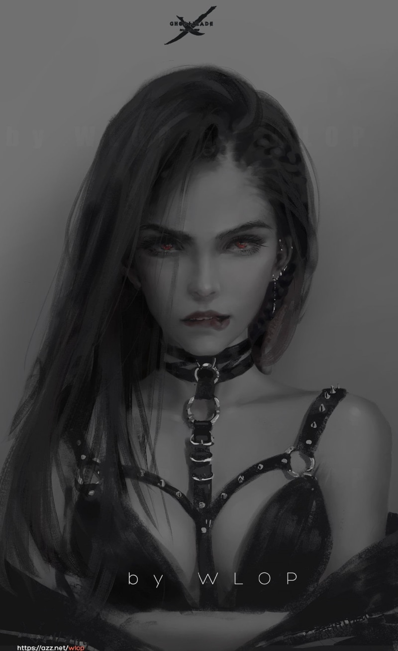 WLOP, Ghost + Blade, 720P, anime girls
