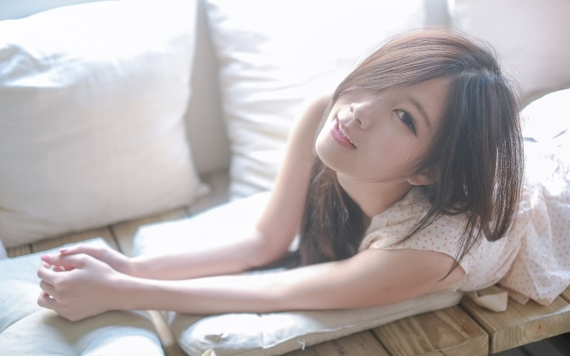 2K, teenager, sitting, adult, s, pillow, leisure Activity, casual Clothing, girls, brown Hair, asian, home Interior, domestic Room, living Room, sofa